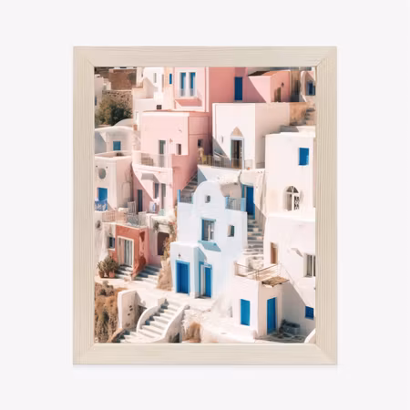 Poster med ram - Colorful greek architecture