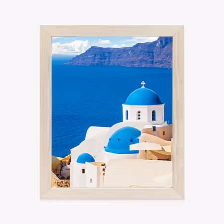 Poster med ram - Santorini landscape with a white