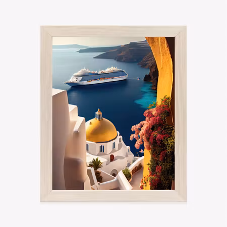 Poster med ram - Cruise ship in the aegean sea