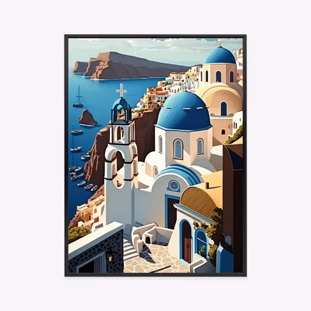Poster med ram - Architecture of santorini