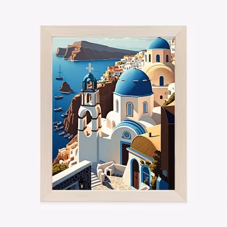 Poster med ram - Architecture of santorini