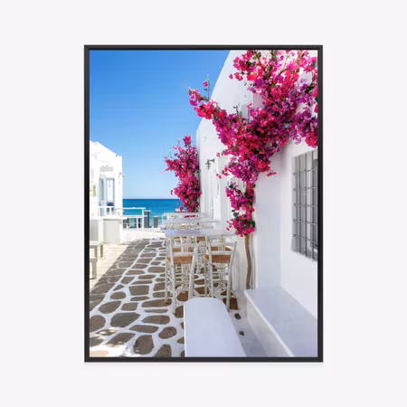 Poster med ram - Greek architecture with pink