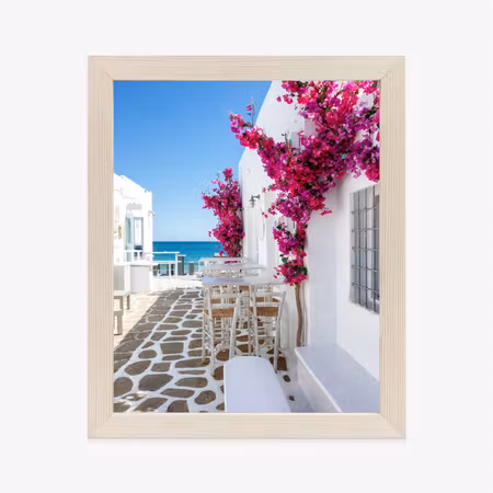 Poster med ram - Greek architecture with pink