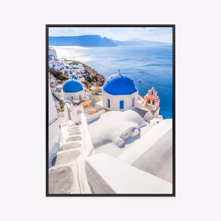 Poster med ram - Blue and white architecture of
