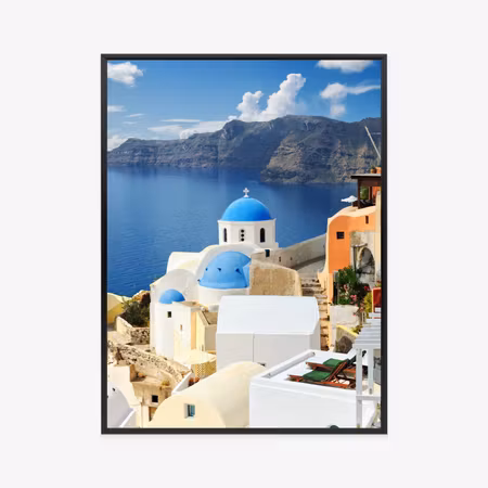 Poster med ram - View of the town of oia and the