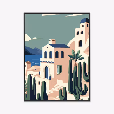 Poster med ram - Architecture and vegetation on