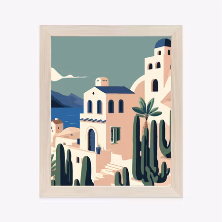 Poster med ram - Architecture and vegetation on