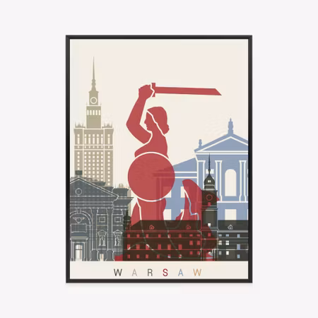 Poster med ram - Colorful silhouettes of