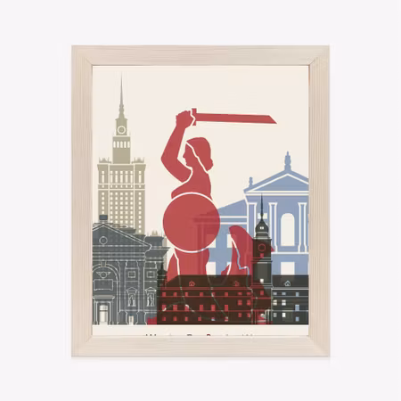 Poster med ram - Colorful silhouettes of