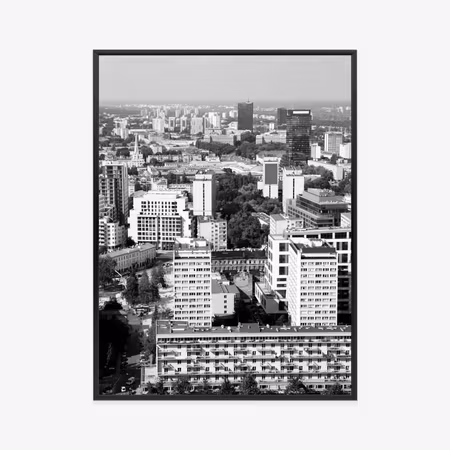 Poster med ram - Black and white warsaw from a
