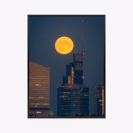 Poster med ram - Full moon in warsaw