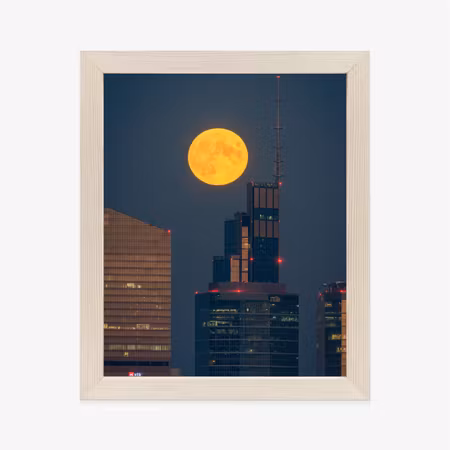 Poster med ram - Full moon in warsaw