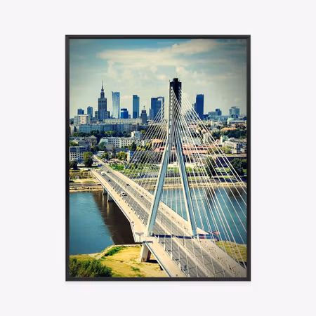 Poster med ram - Bridge over the vistula river in