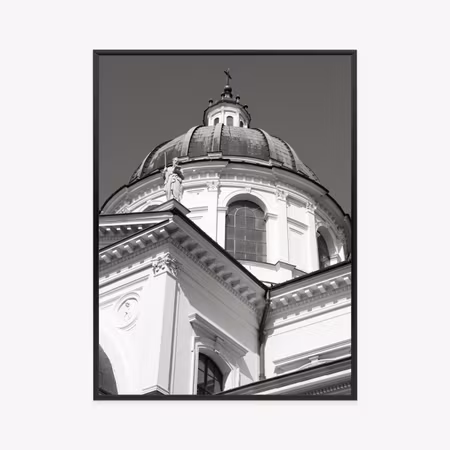 Poster med ram - Warsaw architecture in black and
