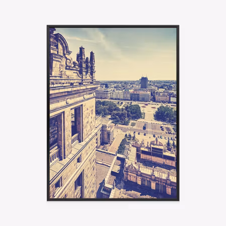 Poster med ram - Warsaw in retro style