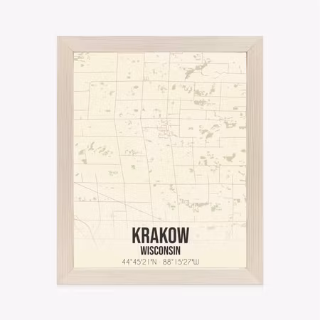 Poster med ram - Retro us city map of krakow