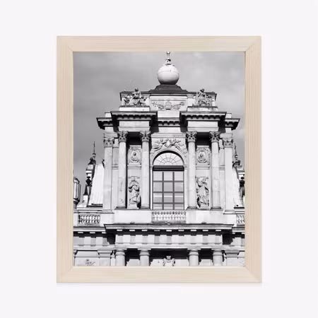 Poster med ram - Warsaw monuments in black and