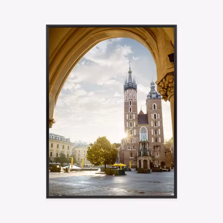 Poster med ram - View from the cloth hall to st