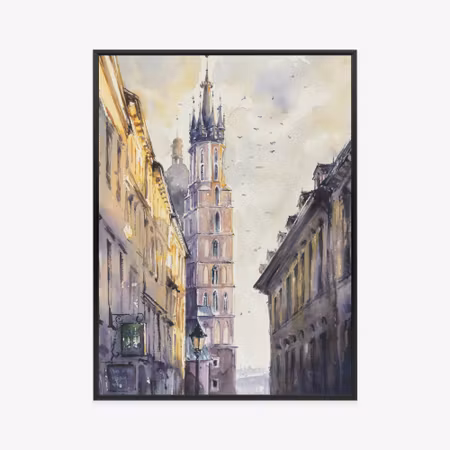 Poster med ram - Florianska street in old town