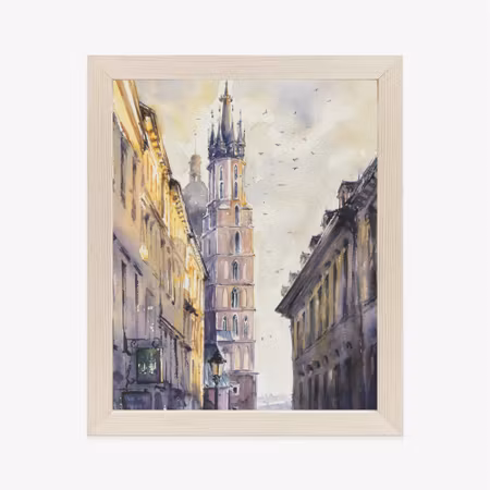 Poster med ram - Florianska street in old town