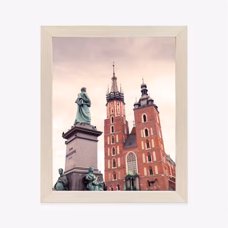 Poster med ram - Adam mickiewicz monument in front