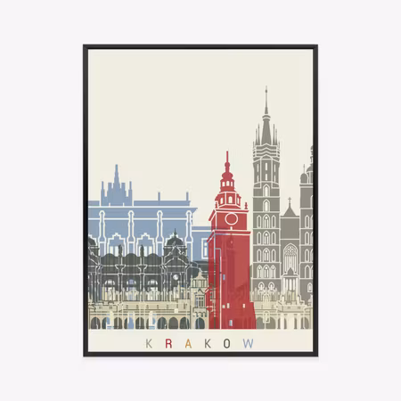 Poster med ram - The famous architecture of krakow