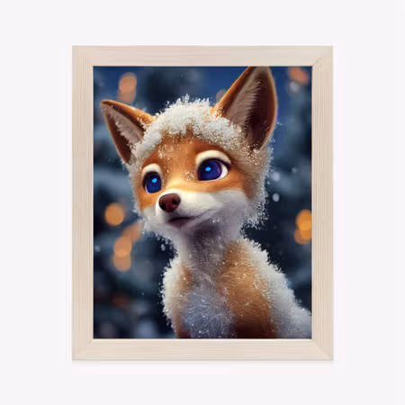Poster med ram - Red fox in the snow