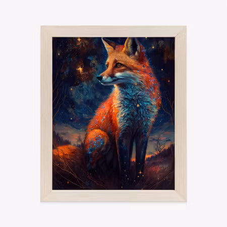 Poster med ram - Magic fox in illustration