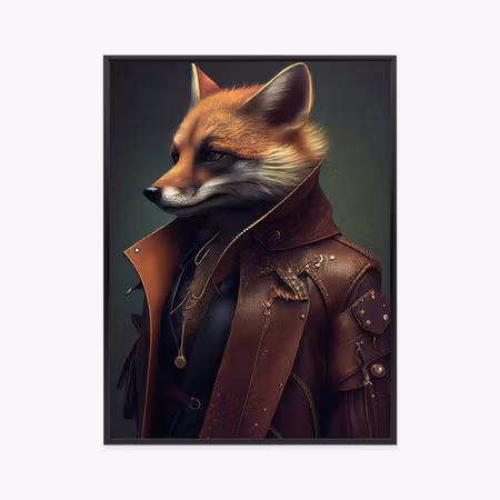 Poster med ram - Fox in fantasy costume