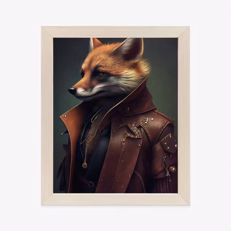 Poster med ram - Fox in fantasy costume