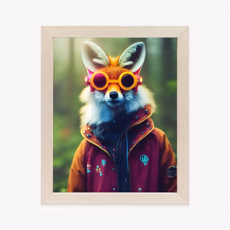 Poster med ram - Portrait of a fox wearing a