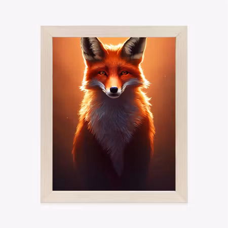 Poster med ram - Colorful vibrant fox portrait