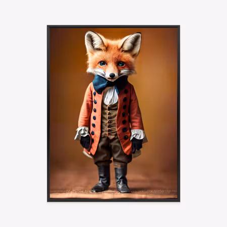 Poster med ram - An anthropomorphic fox wearing