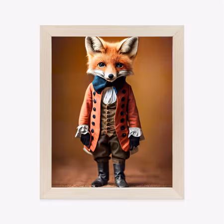 Poster med ram - An anthropomorphic fox wearing