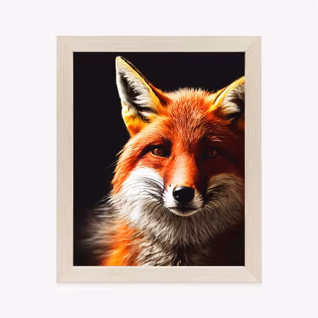 Poster med ram - Realistic fox portrait