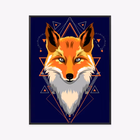 Poster med ram - Fox natural