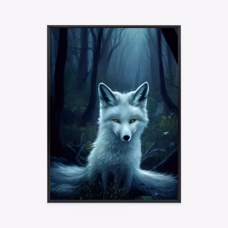 Poster med ram - White wolf