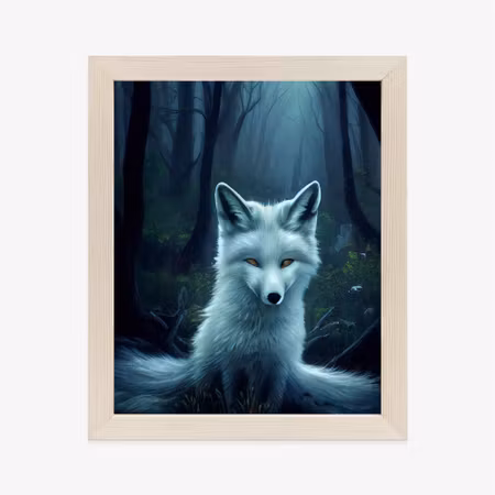 Poster med ram - White wolf