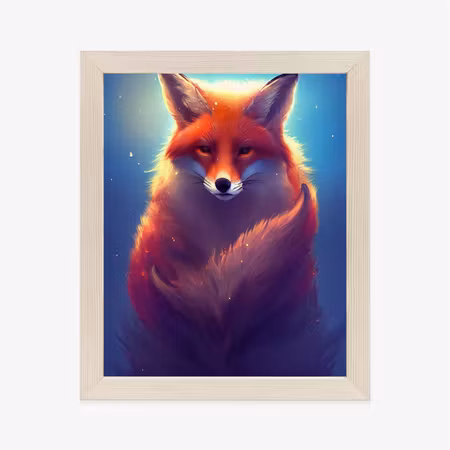 Poster med ram - Colorful vibrant fox portrait