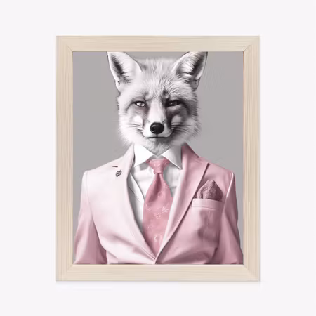 Poster med ram - Fox dressed in a suit