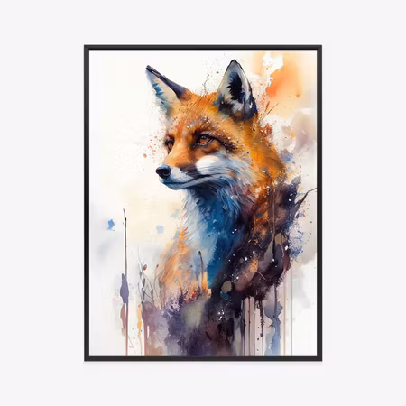 Poster med ram - Fox in the painting