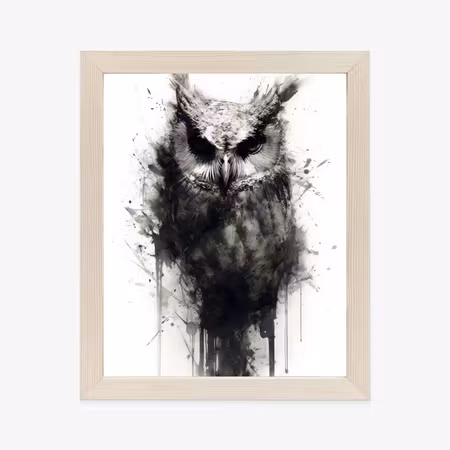 Poster med ram - Painted portrait of an owl