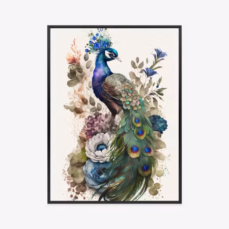 Poster med ram - Elegant graphics with flowers and