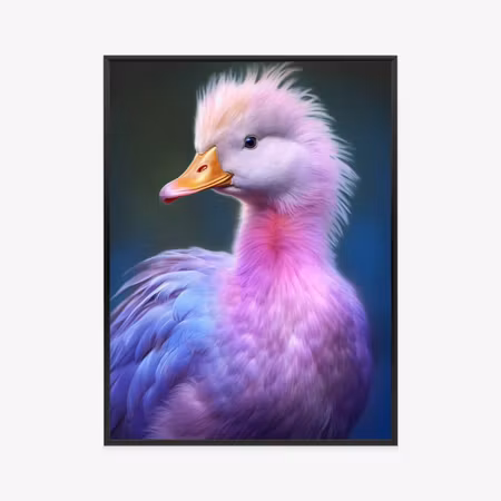 Poster med ram - Little pink duck