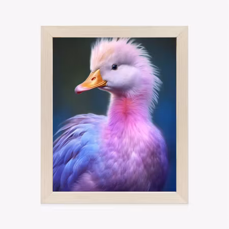 Poster med ram - Little pink duck