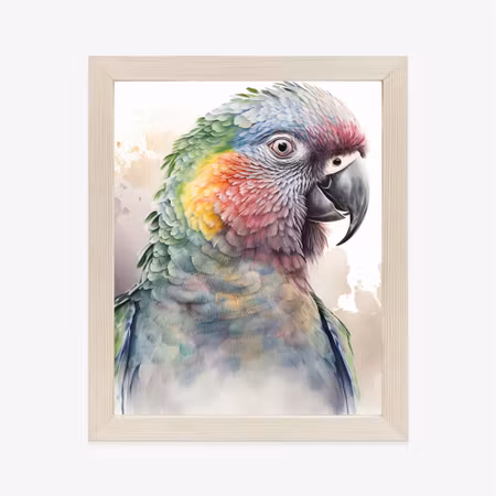 Poster med ram - Parrot in watercolor