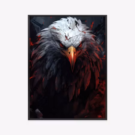 Poster med ram - An eagle with red and black