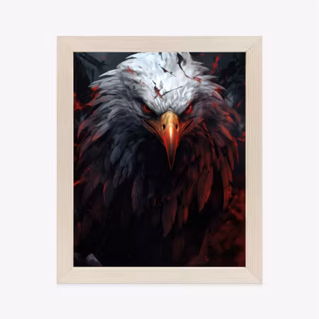 Poster med ram - An eagle with red and black