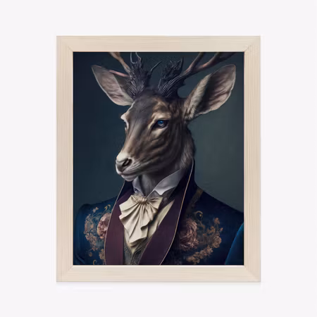 Poster med ram - Deer in elegant costume