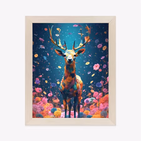Poster med ram - A doe deer in the middle of a